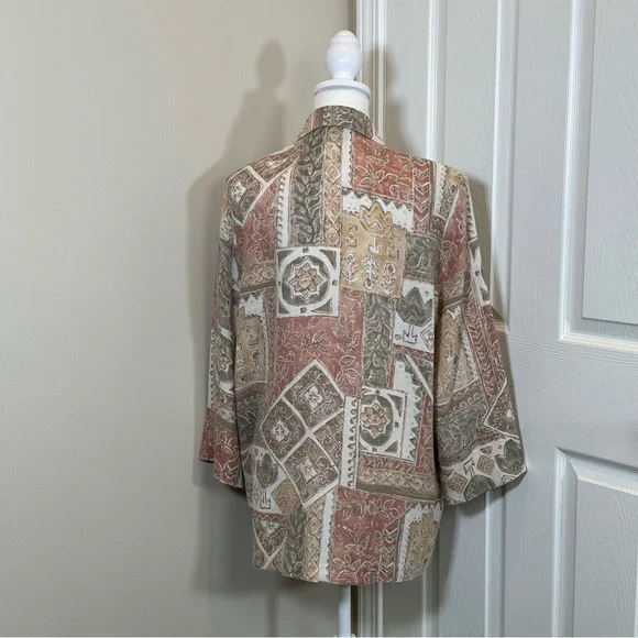 Vintage multicolor neutral Joanna Blazer size M/L - Picture 4 of 6